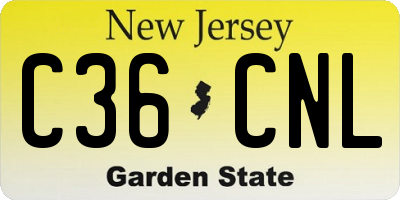 NJ license plate C36CNL
