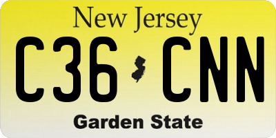 NJ license plate C36CNN