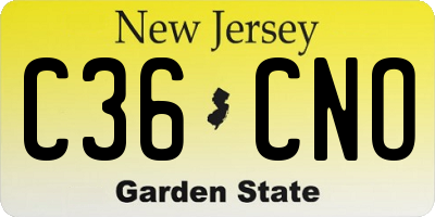 NJ license plate C36CNO