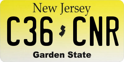NJ license plate C36CNR