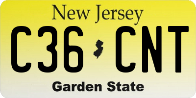 NJ license plate C36CNT
