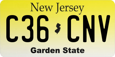 NJ license plate C36CNV