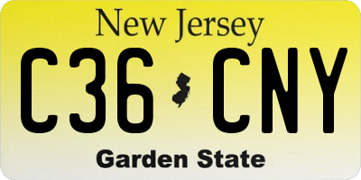 NJ license plate C36CNY