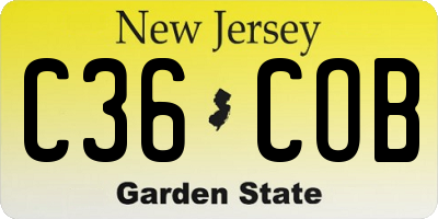NJ license plate C36COB