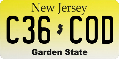 NJ license plate C36COD