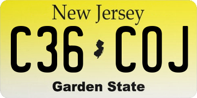 NJ license plate C36COJ