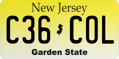 NJ license plate C36COL