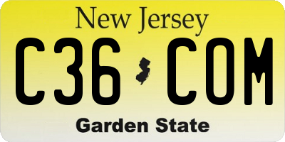 NJ license plate C36COM