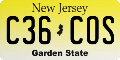 NJ license plate C36COS