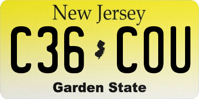 NJ license plate C36COU