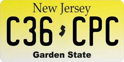 NJ license plate C36CPC