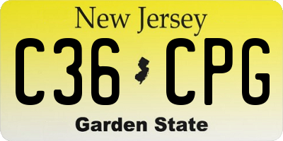 NJ license plate C36CPG