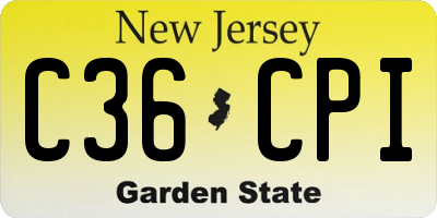 NJ license plate C36CPI