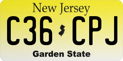 NJ license plate C36CPJ
