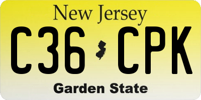 NJ license plate C36CPK