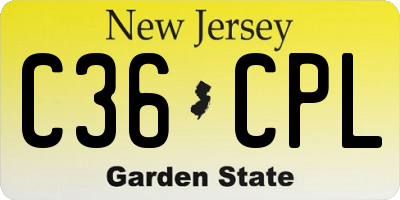 NJ license plate C36CPL