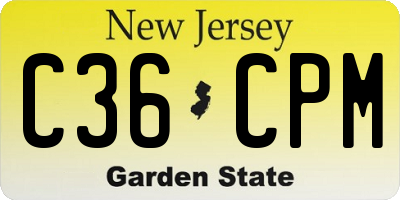 NJ license plate C36CPM