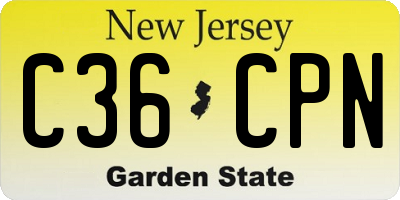 NJ license plate C36CPN