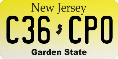 NJ license plate C36CPO