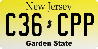 NJ license plate C36CPP