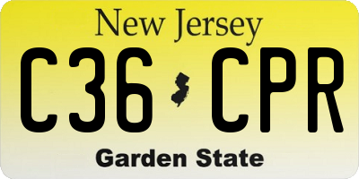 NJ license plate C36CPR