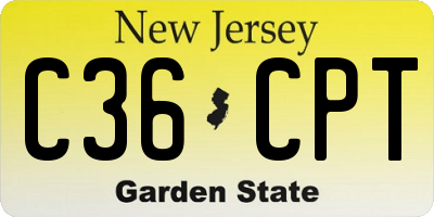NJ license plate C36CPT