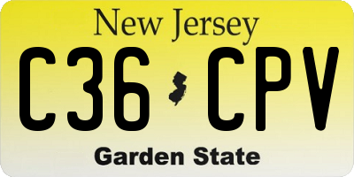NJ license plate C36CPV