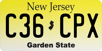NJ license plate C36CPX