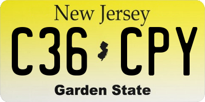 NJ license plate C36CPY