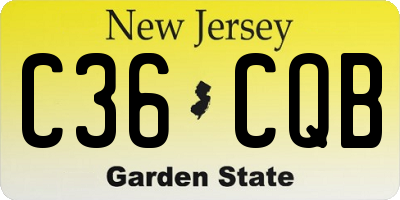 NJ license plate C36CQB
