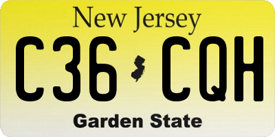 NJ license plate C36CQH