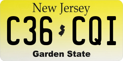 NJ license plate C36CQI