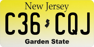 NJ license plate C36CQJ