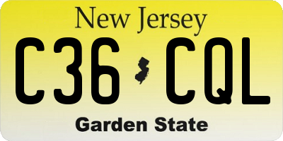 NJ license plate C36CQL