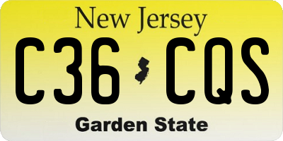 NJ license plate C36CQS