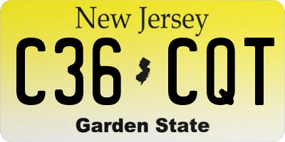 NJ license plate C36CQT