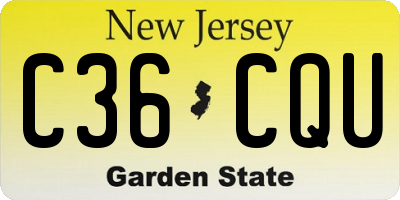 NJ license plate C36CQU