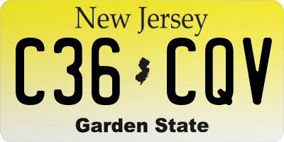 NJ license plate C36CQV