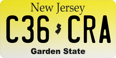 NJ license plate C36CRA