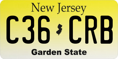 NJ license plate C36CRB
