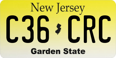 NJ license plate C36CRC