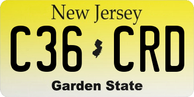 NJ license plate C36CRD