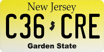 NJ license plate C36CRE
