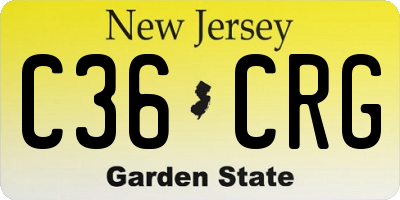 NJ license plate C36CRG