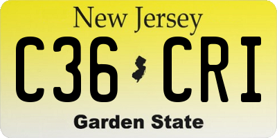 NJ license plate C36CRI