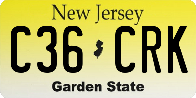 NJ license plate C36CRK