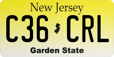 NJ license plate C36CRL