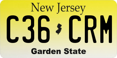 NJ license plate C36CRM