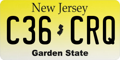 NJ license plate C36CRQ
