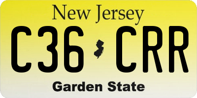 NJ license plate C36CRR